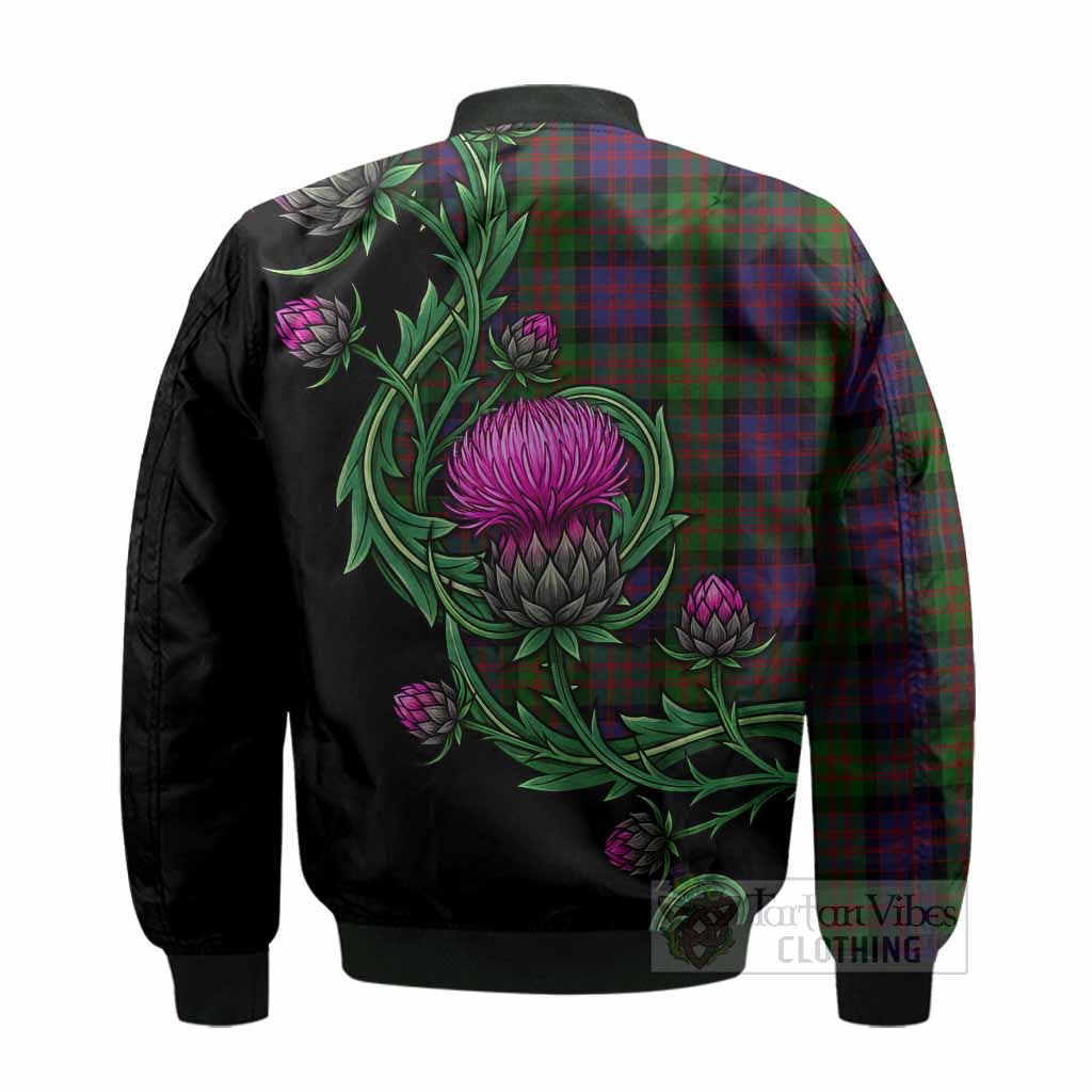 Coull Tartan Bomber Jacket Resilient Scottish Thistle - Tartan Vibes Clothing