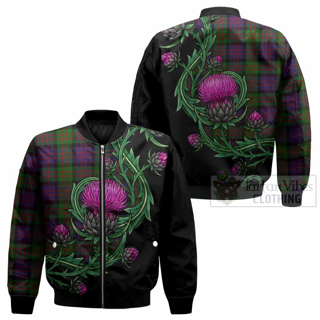 Coull Tartan Bomber Jacket Resilient Scottish Thistle - Tartan Vibes Clothing