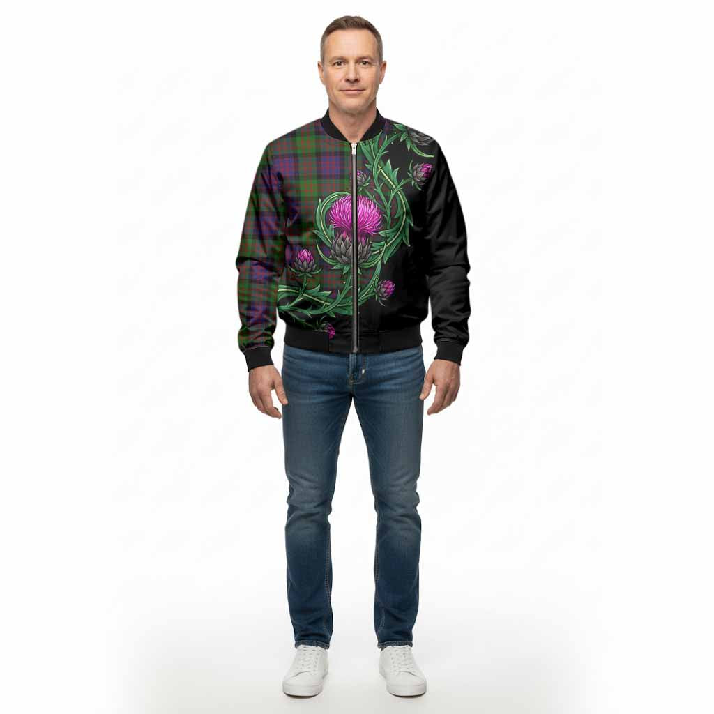 Coull Tartan Bomber Jacket Resilient Scottish Thistle - Tartan Vibes Clothing