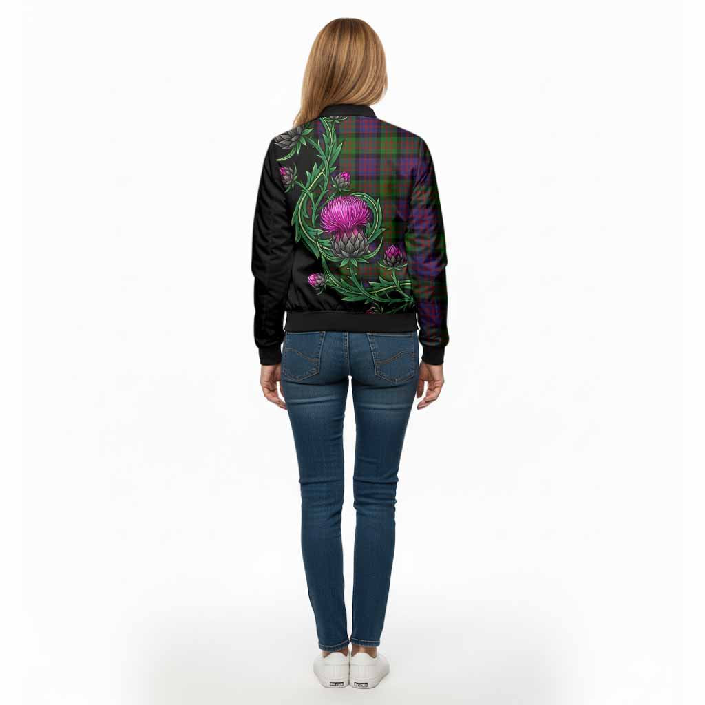 Coull Tartan Bomber Jacket Resilient Scottish Thistle - Tartan Vibes Clothing
