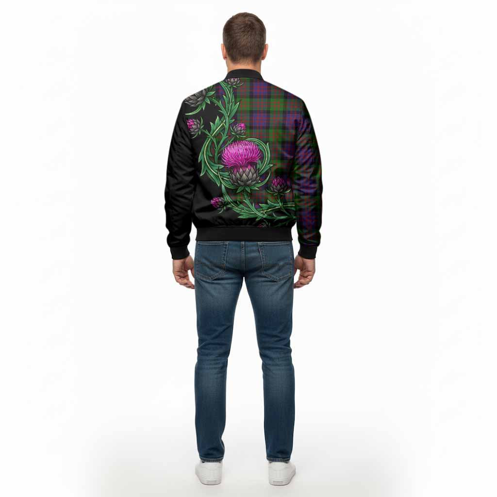 Coull Tartan Bomber Jacket Resilient Scottish Thistle - Tartan Vibes Clothing
