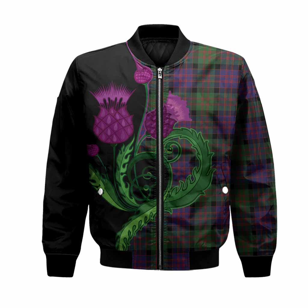 Coull Tartan Bomber Jacket Traditional Scottish Thistle