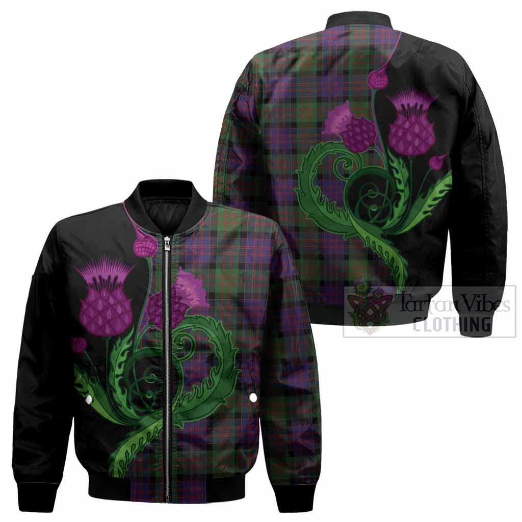 Coull Tartan Bomber Jacket Traditional Scottish Thistle
