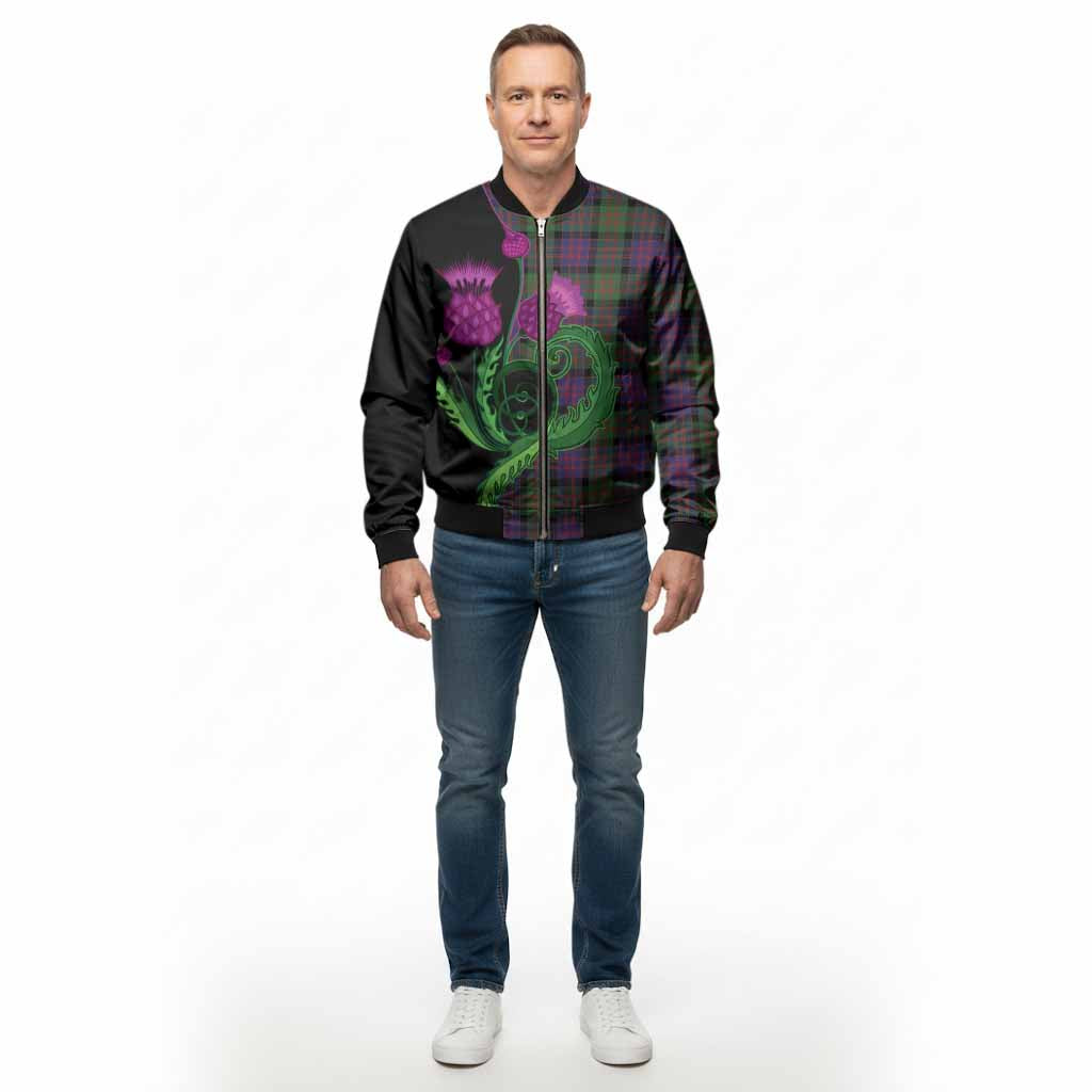 Coull Tartan Bomber Jacket Traditional Scottish Thistle