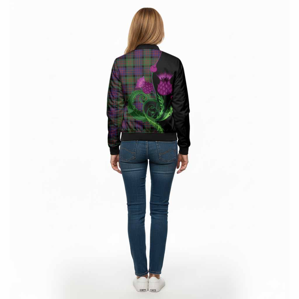 Coull Tartan Bomber Jacket Traditional Scottish Thistle