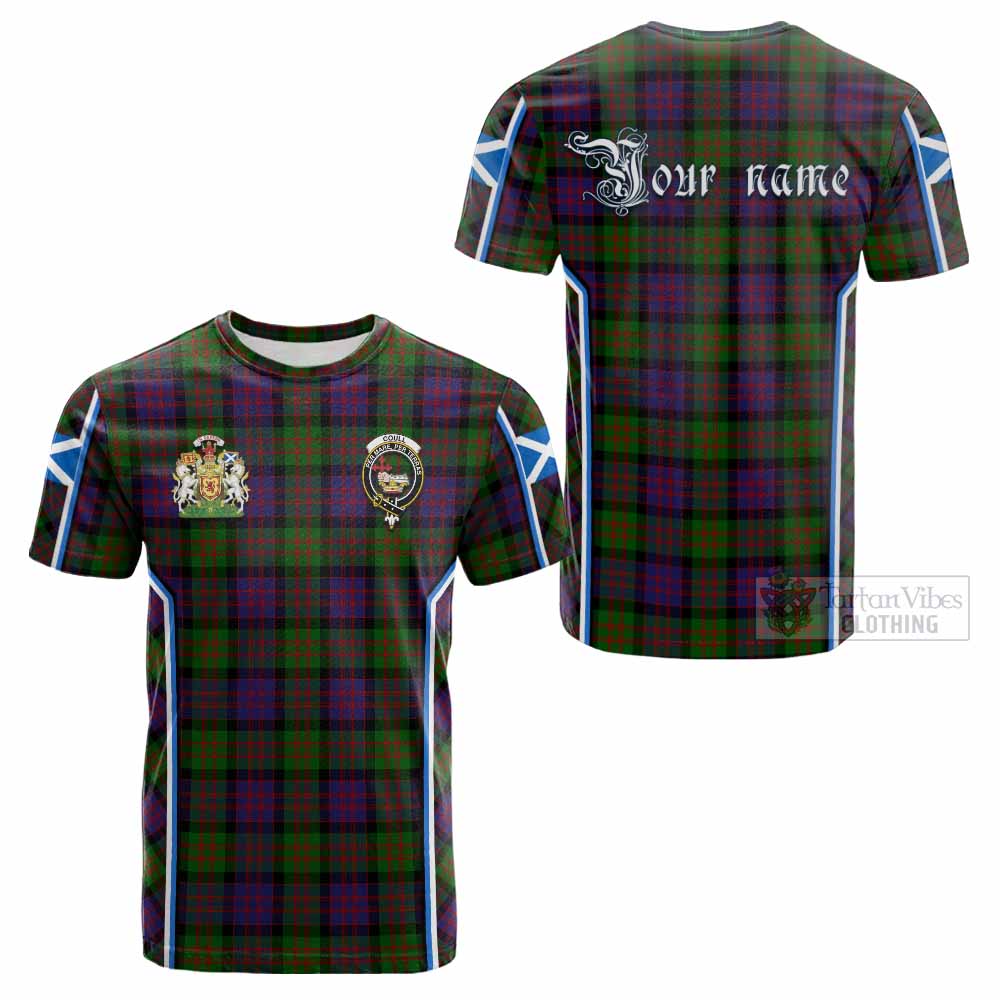 Coull Tartan Crest Cotton T-shirt Scotland Coat of Arm Flag Style - Tartan Vibes Clothing