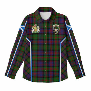 Coull Tartan Crest Women Casual Shirt Scotland Coat of Arm Flag Style - Tartan Vibes Clothing