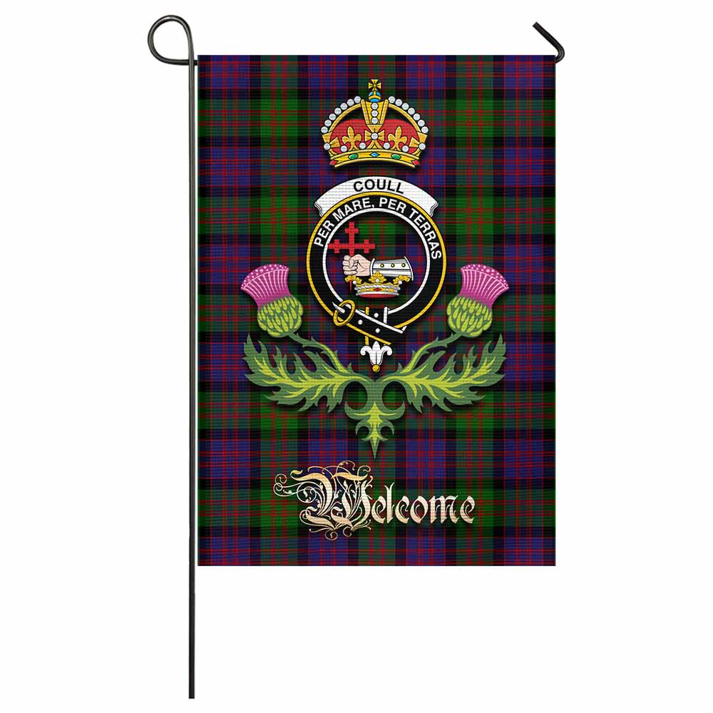 Coull Tartan Family Crest Garden Flag Royal Thistle Welcome Style - Tartan Vibes Clothing