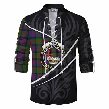 Coull Tartan Family Crest Ghillie Kilt Shirt Celtic Scottish Thistle Floral - Tartan Vibes Clothing