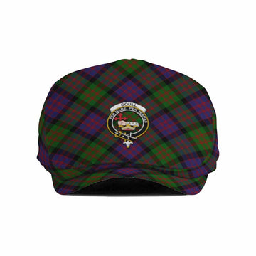 Coull Tartan Flat Cap, Jeff Cap Cross Style with Family Crest