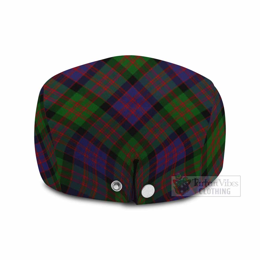 Coull Tartan Flat Cap, Jeff Cap Cross Style with Family Crest - Tartan Vibes Clothing