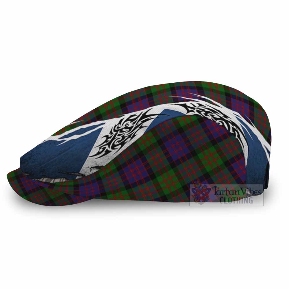 Coull Tartan Flat Cap, Jeff Cap Scotland Flag Ripped Tribal Design