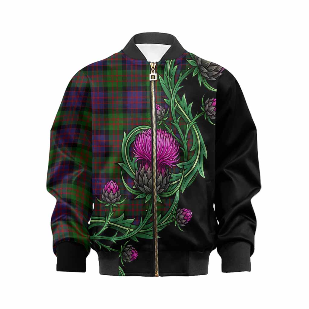 Coull Tartan Kid Bomber Jacket Resilient Scottish Thistle Kid XS - Tartan Vibes Clothing