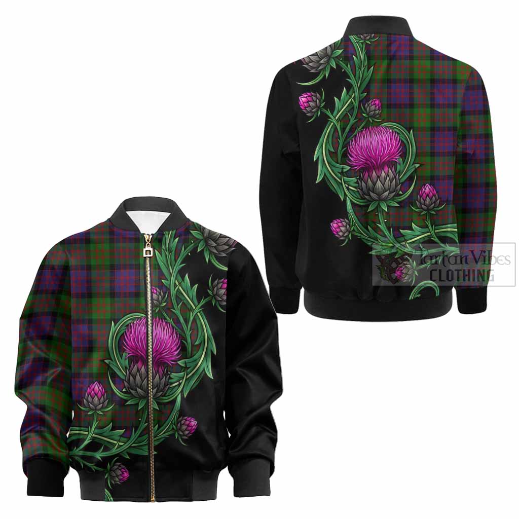Coull Tartan Kid Bomber Jacket Resilient Scottish Thistle - Tartan Vibes Clothing