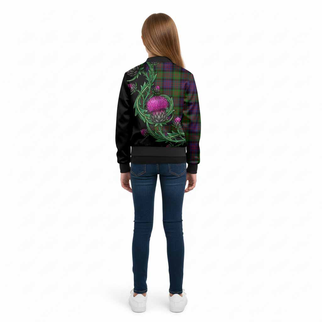 Coull Tartan Kid Bomber Jacket Resilient Scottish Thistle - Tartan Vibes Clothing