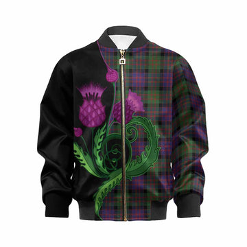 Coull Tartan Kid Bomber Jacket Traditional Scottish Thistle