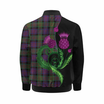 Coull Tartan Kid Bomber Jacket Traditional Scottish Thistle