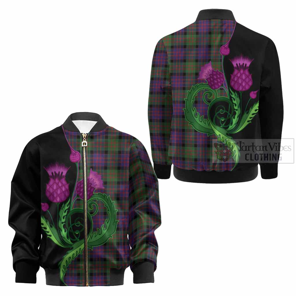 Coull Tartan Kid Bomber Jacket Traditional Scottish Thistle - Tartan Vibes Clothing