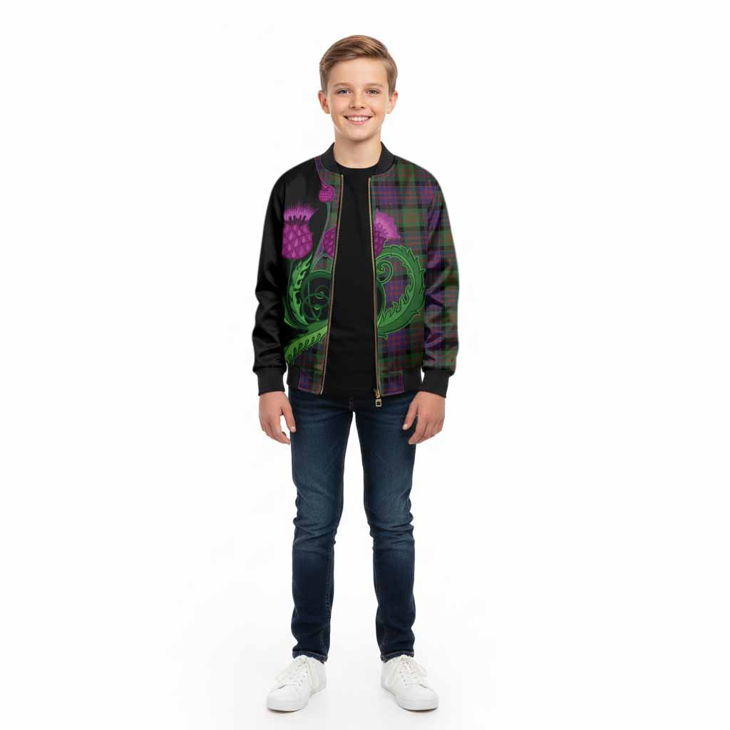 Coull Tartan Kid Bomber Jacket Traditional Scottish Thistle - Tartan Vibes Clothing