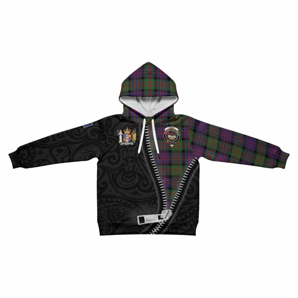 Coull Tartan Kid Hoodie New Zealand Pattern Unique Zipper Stylized