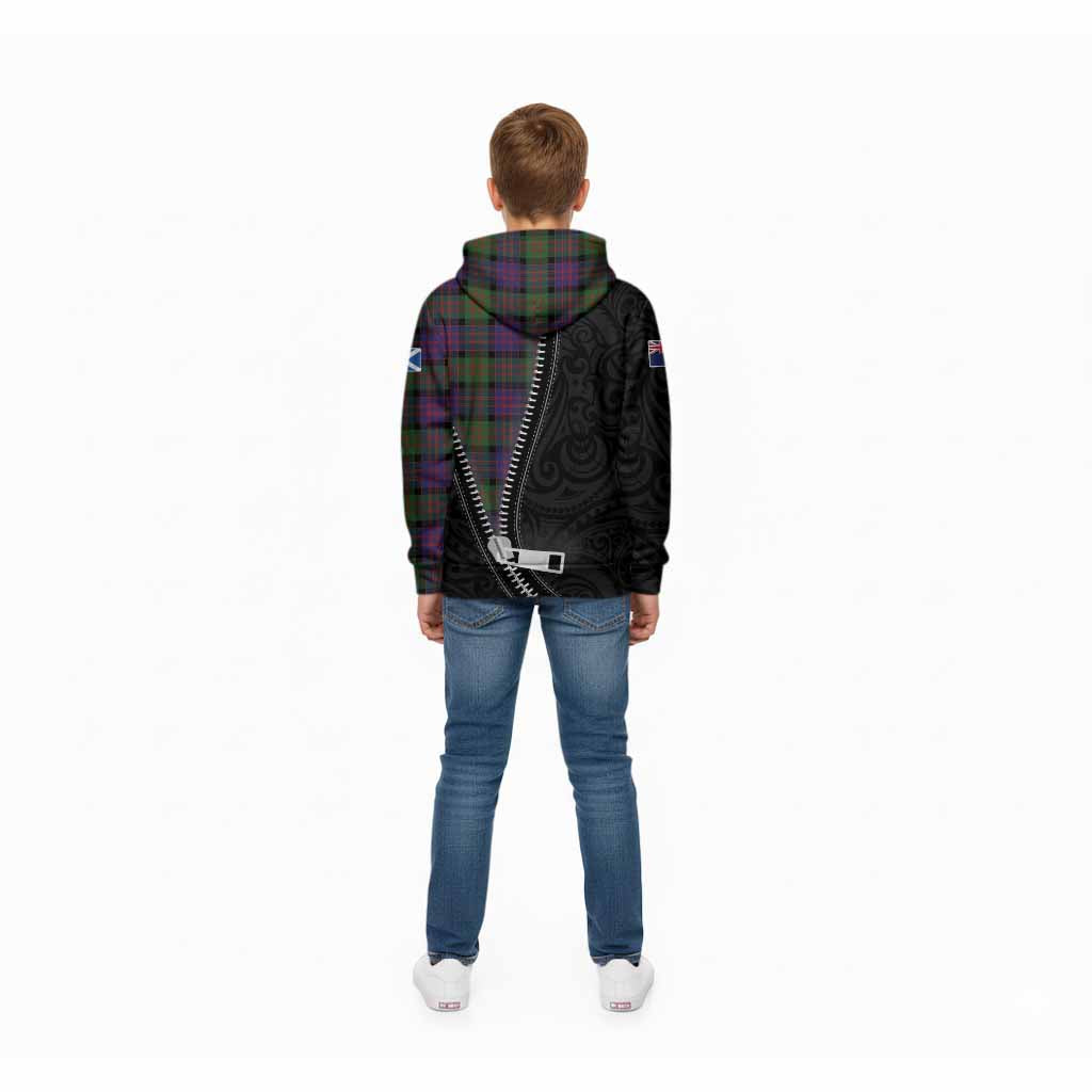 Coull Tartan Kid Hoodie New Zealand Pattern Unique Zipper Stylized