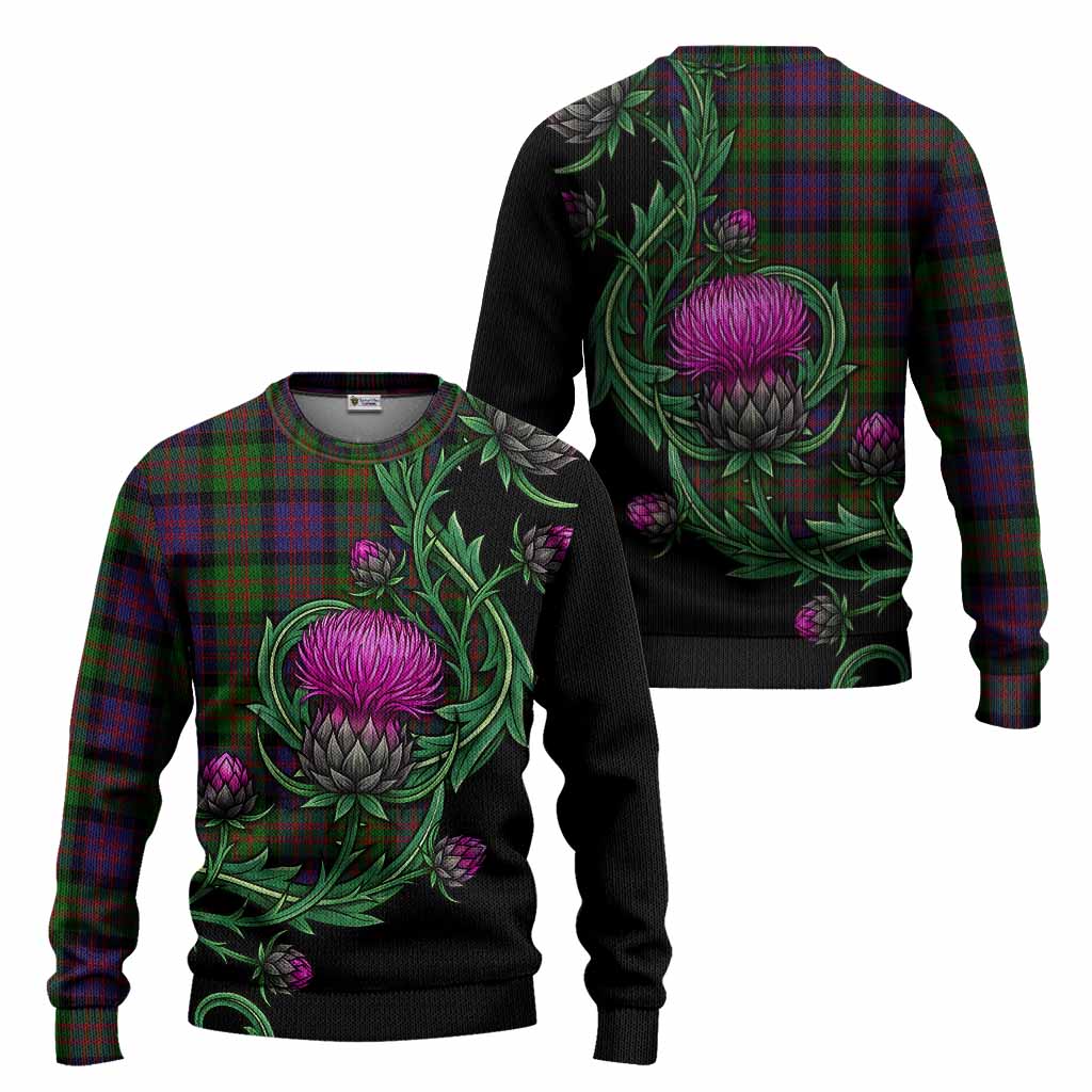 Coull Tartan Knitted Sweater Resilient Scottish Thistle - Tartan Vibes Clothing