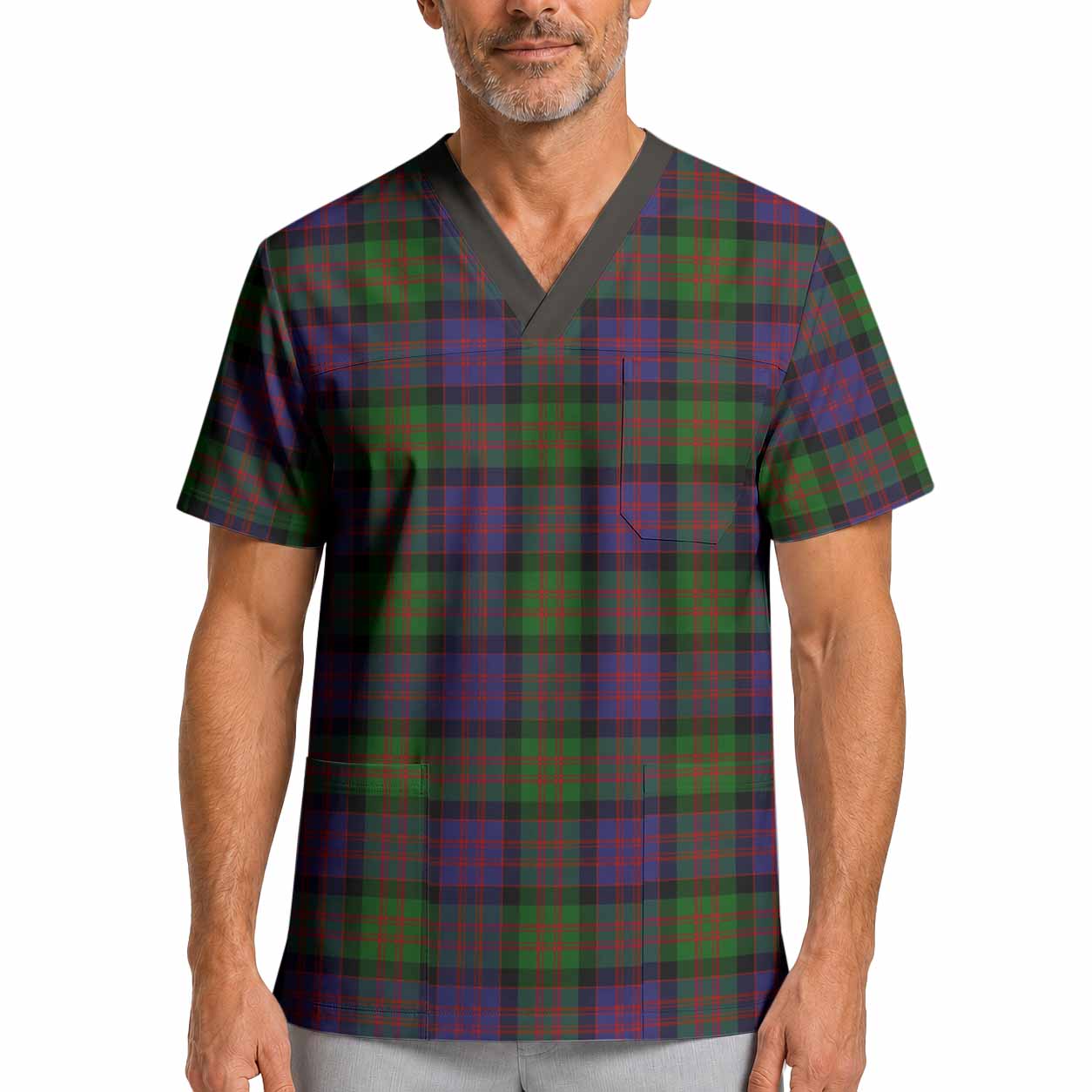 Coull Tartan Scrub Top XL - Tartan Vibes Clothing