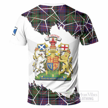 Coull Tartan T-Shirt with Family Crest and Lion Rampant Grunge Style
