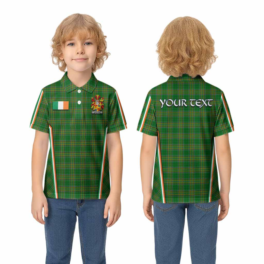 Courtney Irish Clan Coat of Arm Tartan Kid Polo Shirt Flag Style