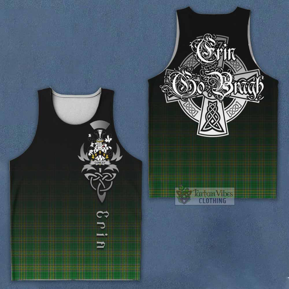 Tartan Vibes Clothing Cowley Irish Clan Men's Tank Top with Coat of Arms Erin Go Bragh Celtic Inspired