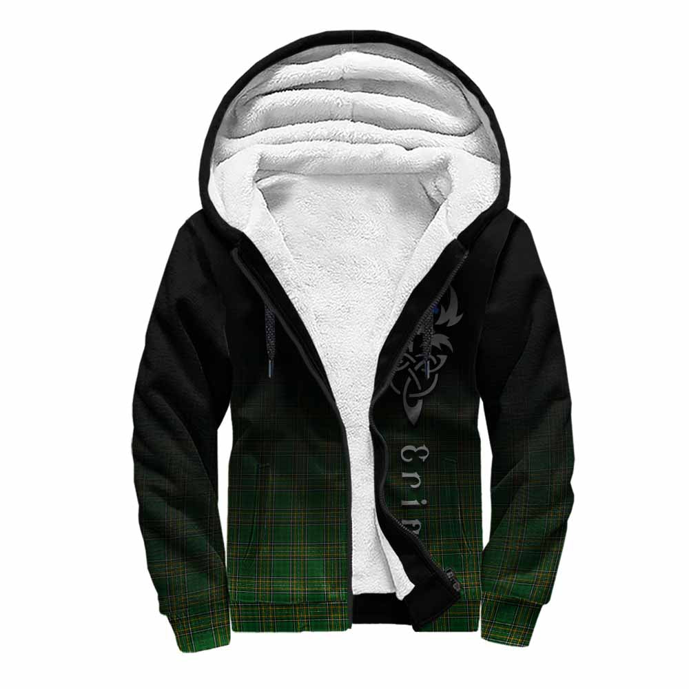 Tartan Vibes Clothing Cox Irish Clan Sherpa Hoodie with Coat of Arms Erin Go Bragh Celtic Inspired