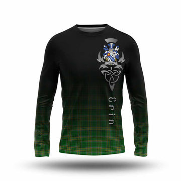 Tartan Vibes Clothing Coyne Irish Clan Long Sleeve T-Shirt with Coat of Arms Erin Go Bragh Celtic Inspired