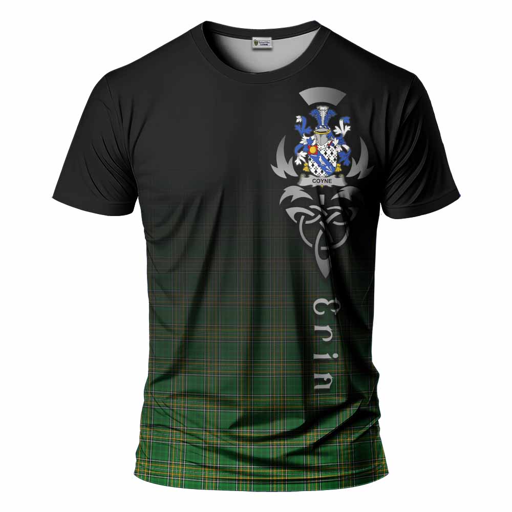 Tartan Vibes Clothing Coyne Irish Clan T-Shirt with Coat of Arms Erin Go Bragh Celtic Inspired