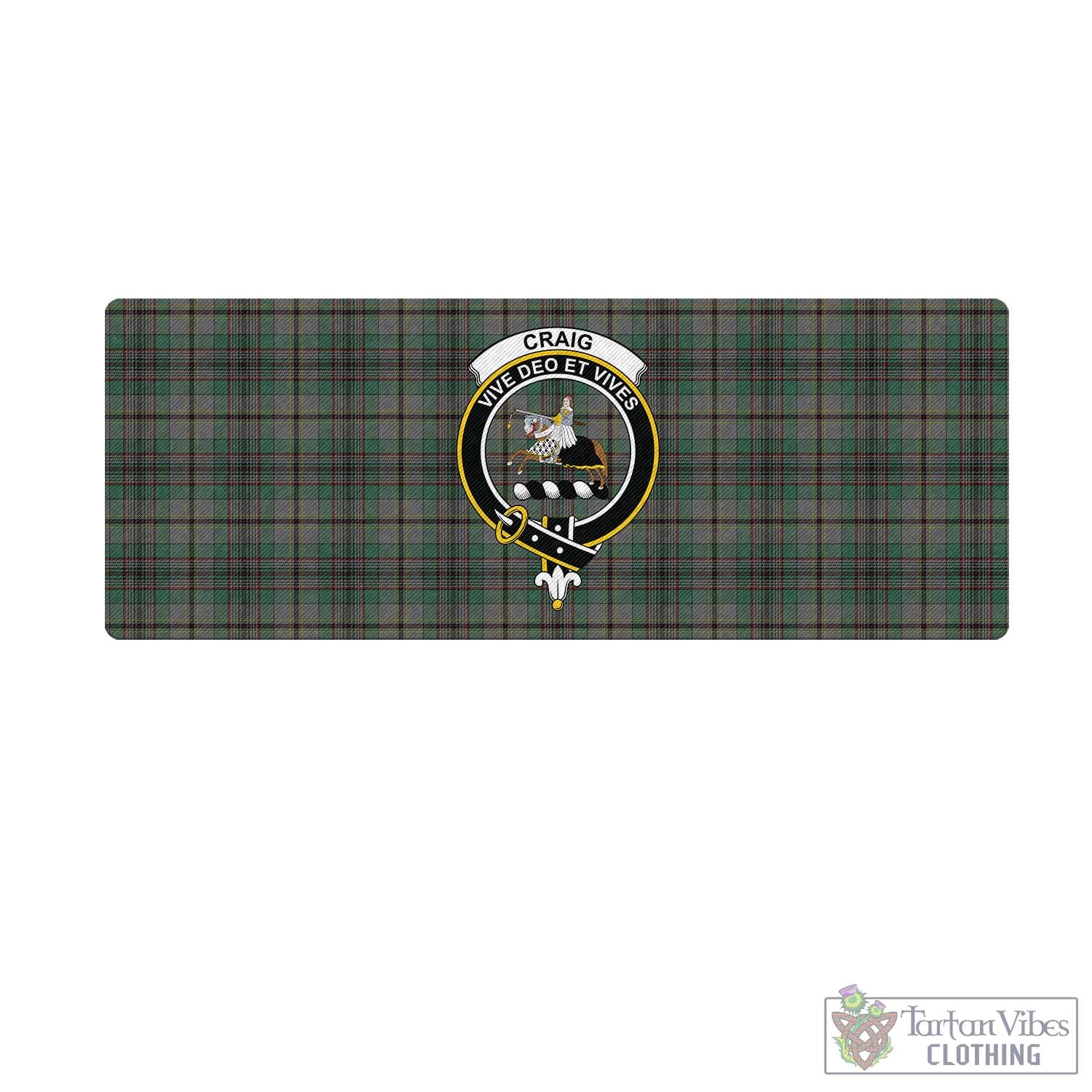 Tartan Vibes Clothing Craig Tartan Mouse Pad with Family Crest
