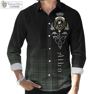 Craig Tartan Long Sleeve Button Up Featuring Alba Gu Brath Family Crest Celtic Inspired