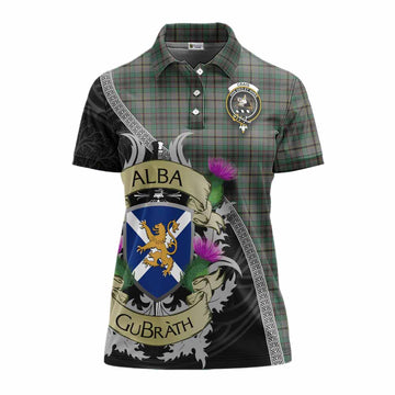 Craig Tartan Family Crest Women's Polo Shirt Lion Rampant Royal Thistle Shield Celtic Inspired