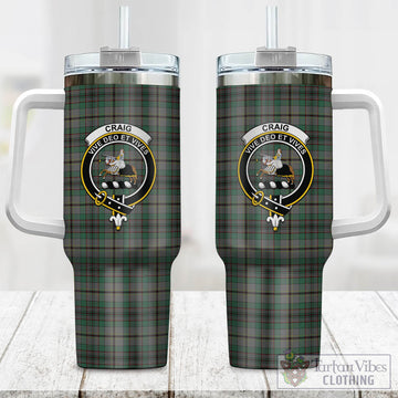 Craig Tartan and Family Crest Tumbler with Handle