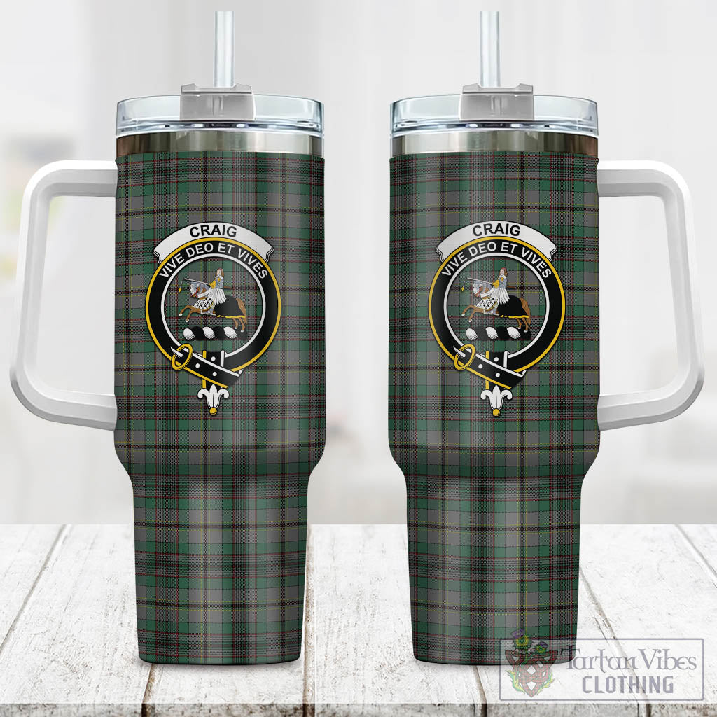 Tartan Vibes Clothing Craig Tartan and Family Crest Tumbler with Handle