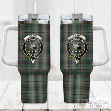 Tartan Vibes Clothing Craig Tartan and Family Crest Tumbler with Handle