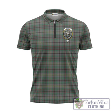 Craig Tartan Zipper Polo Shirt with Family Crest