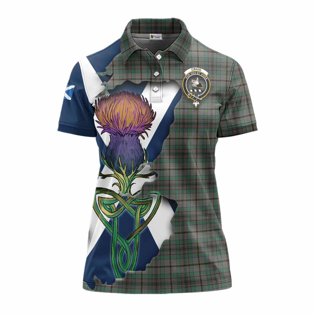 Craig Tartan Family Crest Women's Polo Shirt Scottish Thistle Celtic Inspired Women - Tartan Vibes Clothing