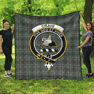 Craig Tartan Quilt with Family Crest
