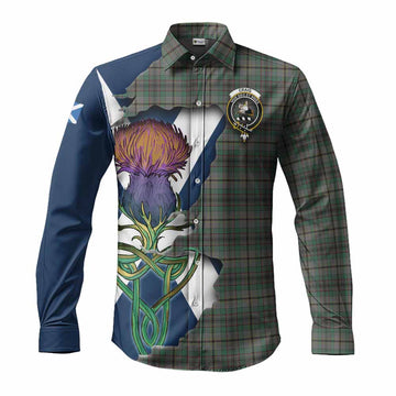 Craig Tartan Family Crest Long Sleeve Button Shirt Scottish Thistle Celtic Inspired