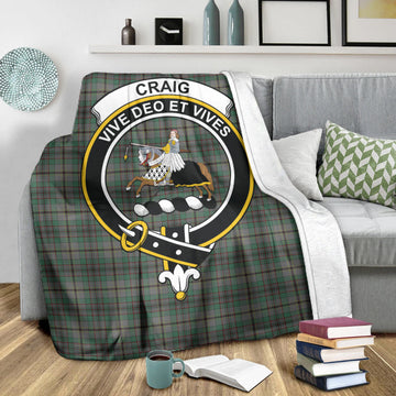 Craig Tartan Blanket with Family Crest