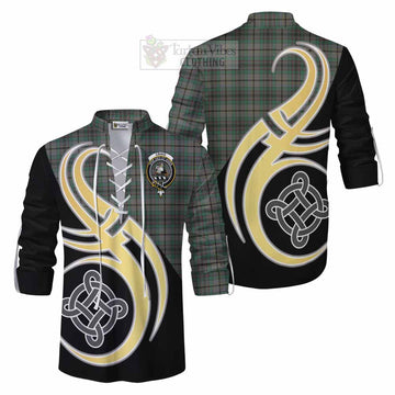 Tartan Vibes Clothing Craig Tartan Ghillie Kilt Shirt with Family Crest and Celtic Symbol Style