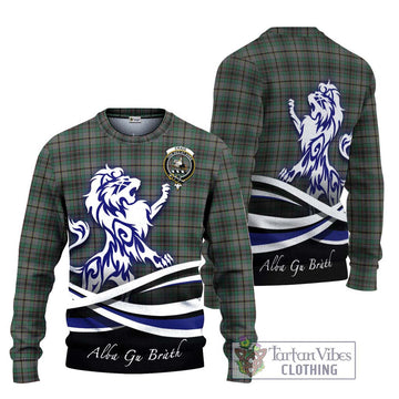 Craig Tartan Knitted Sweater with Alba Gu Brath Regal Lion Emblem Unisex - Tartanvibesclothing Shop