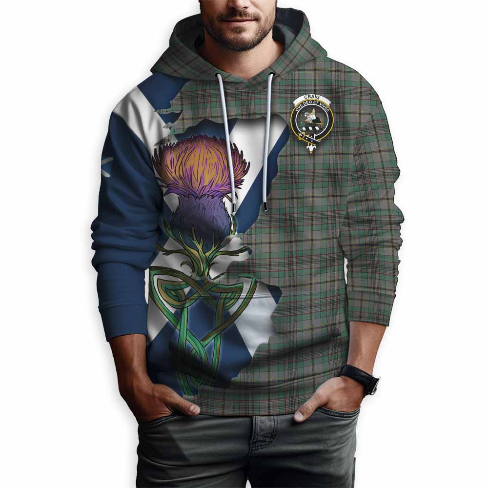 Craig Tartan Family Crest Hoodie Scottish Thistle Celtic Inspired Pullover Hoodie - Tartan Vibes Clothing