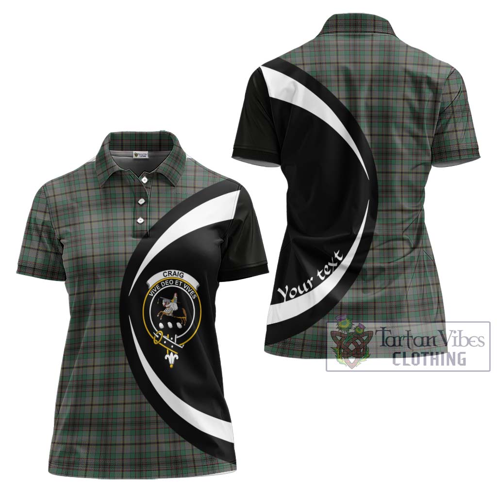 Craig Tartan Women's Polo Shirt with Family Crest Circle Style Women - Tartan Vibes Clothing