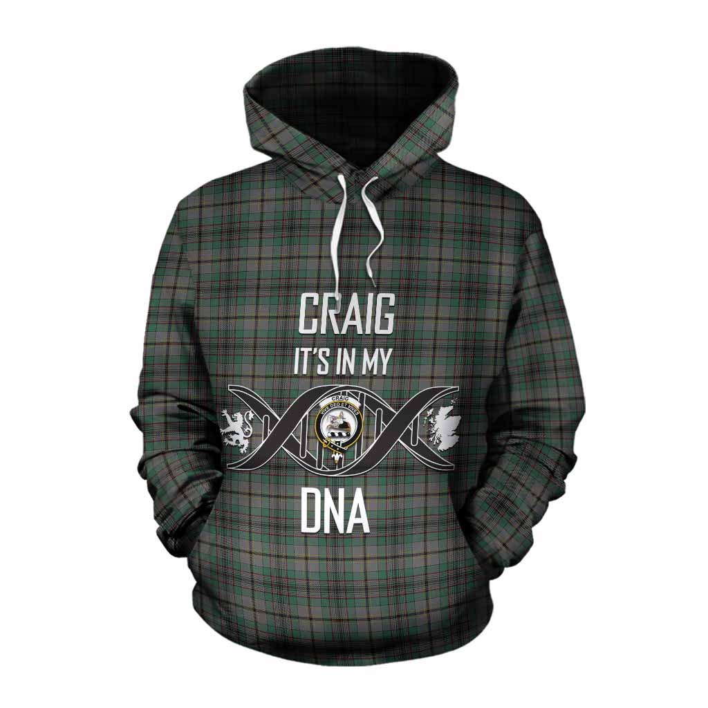 Tartan Vibes Clothing Craig Tartan Cotton Hoodie with Family Crest DNA In Me Style