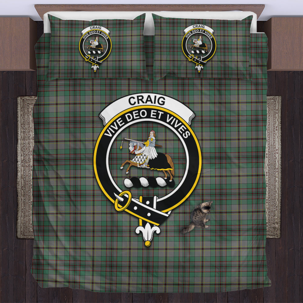Craig Tartan Bedding Set with Family Crest UK Bedding Set - Tartan Vibes Clothing